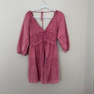 Pink Denim Free People Dress